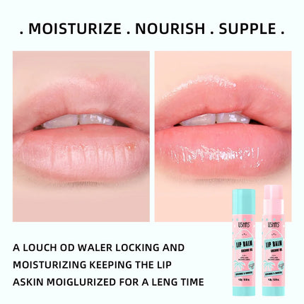 2pcs Coconut Oil Lip Balm Deep Moisturizing Lipstick Natural Plant Essence Lipbalm Prevents Chapped Lips Care for Dry Lips