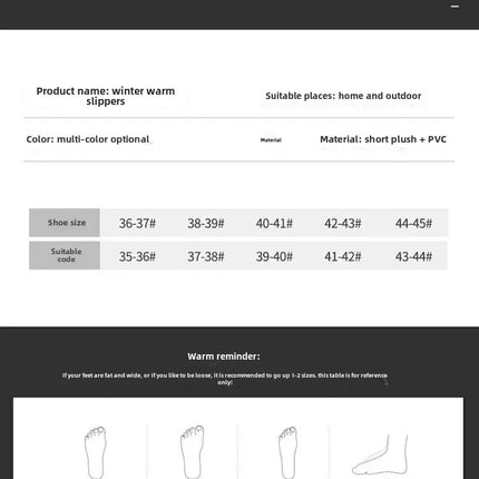 Autumn/winter Warm Cotton Slippers Women's Cartoon Peach Heart Design Floor Anti-slip Home Slippers For New Mothers