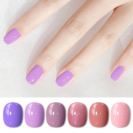 6pcs 8ml Water-Based Nail Polish Long Lasting Quick Drying No Need of Lamp to Cure Nail Supplies Vernis for Nail Art Decorations