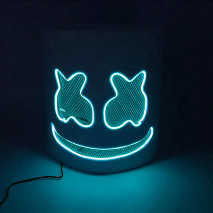 Hot sale Luminous Head Cover luminous DJ Marshmello mask Glowing Cosplay Headgear for Neon Night Club Music Rave Props