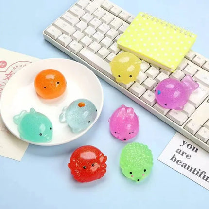 Big Spongy Glitter Mochi Squishy Fidget Sensory Toys Kawaii Animal Stress Ball Powder Fun Soft Antistress Squeeze Children Toys