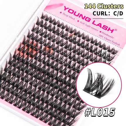 YOUNG LASH DIY Eyelashes Extensions Kit 144 Clusters Lash Mix Segmented Individual Eyelashes Russian Volume Supplies wholesale