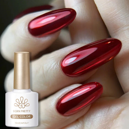 BORN PRETTY 1 Bottle Blazing Sky Cat Magnetic Gel Nail Polish Colored Metal Ruby Red Soak Off UV Crystal Varnish Nail Art 10ml