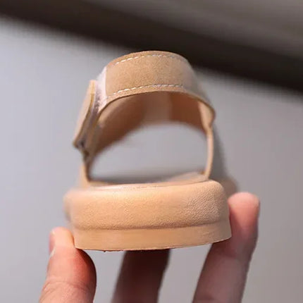 Sandals for Boys Fashion Summer Shoes 1-3-6 Years Girls Open Toe Matte Pu Leather Shoes Sandals Children Slippers