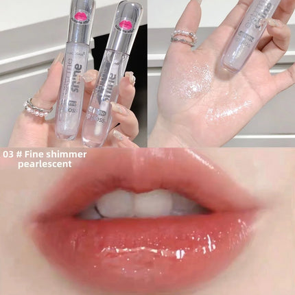 Fine Shimmer Lip Oil Gloss Long Lasting Hydrating Moisturizer Transparent Water Based Pearlescent Lip Glaze