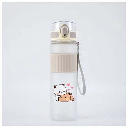 Bubu Dudu Water Bottle Yier Bear Panda Girl Boy Large Capacity Sports Kettle Transparent Cold Water Cup Outdoor Portable 550ml
