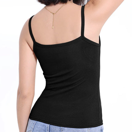 3/6 Pcs Ladies' Summer Korean Version Of Suspender Vest With Solid Color Foundation Joker Sexy Suspender Top Slim And Thin Teen