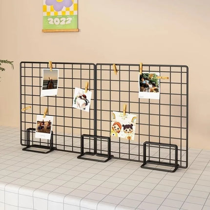 Modern Grid Display Rack Metal with Base Storage Rack Grid Frame Jewelry Booth Rack For Grid Panel
