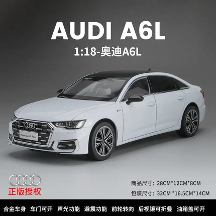 1/18 AUDI A6 Alloy Car Model Diecast & Toy Vehicles Metal Car Model High Simulation Sound and Light Collection Children Toy Gift