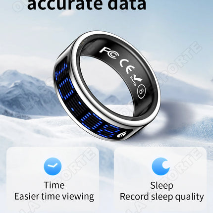 Display Screen Smart Ring Bluetooth Connection Heart Rate Sleep Monitoring Multi-function Ring Multiple Sports Modes Waterproof