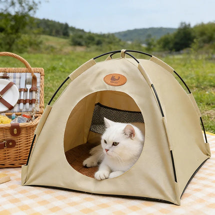 Upgraded cat and dog tent bed, pet summer sunshade tent, enhanced breathability design to keep them cool.