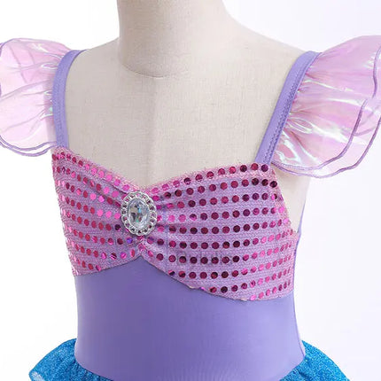 Fancy The Little Mermaid Costume Princess Ariel Mermaid Costume for Girls Ariel Carnival Halloween Costumes Party Dress Clothes