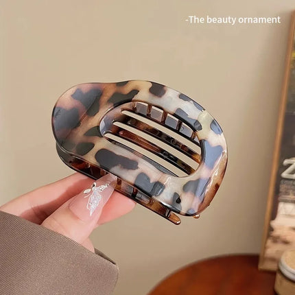 Vintage Solid Oval Teeth Hair Clip For Women Girl Long Hair Holder Hairpin Headband Back Head Hair Claw Fashion Hair Accessories