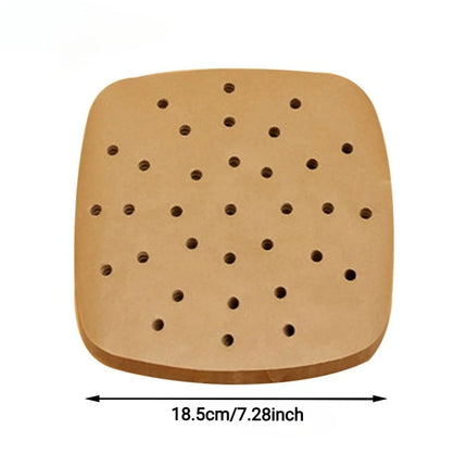 50/500PCS Disposable Air Fryer Paper Steamer Liner Perforated Parchment Baking Papers Non-Stick Steaming Mat Oil-absorbing Paper