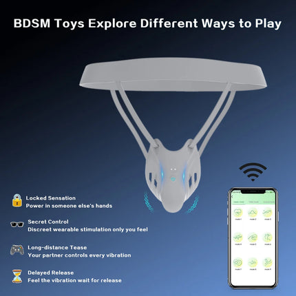 Wearable Penis Training Vibrator APP Control Men's Masturbator Chastity Cage Testicular Amplifier Confidence Booster Sex Toys