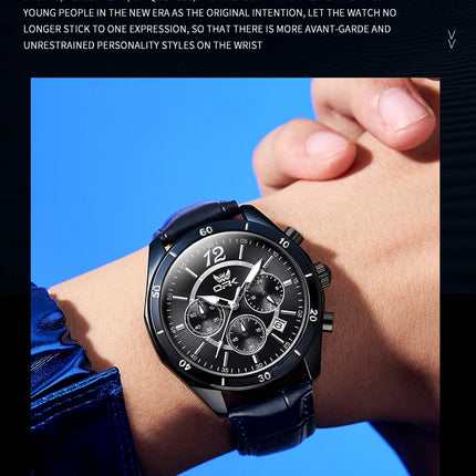 OPK 6066 Man Watch Fashion Original Business Quartz﻿ Wristwatch Waterproof Luminous Week Date Calendar Window Watch For Man