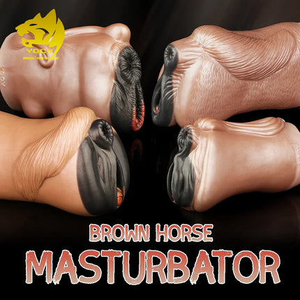 YOCY Fetish Masturbator For Men Animal Horse Pussy Anal Vaginal Masturbation Cup Silicone  Sex Toys For Men 18