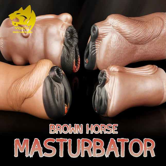 YOCY Fetish Masturbator For Men Animal Horse Pussy Anal Vaginal Masturbation Cup Silicone  Sex Toys For Men 18
