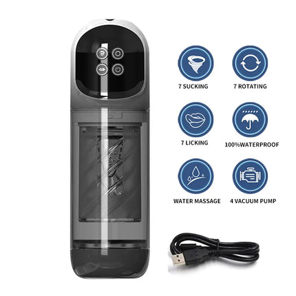 Automatic Male Masturbator Cup 7 Sucking Rotating Licking Modes Pocket Pussy Stroker Blowjob Penis Pump Sex Toys For Men