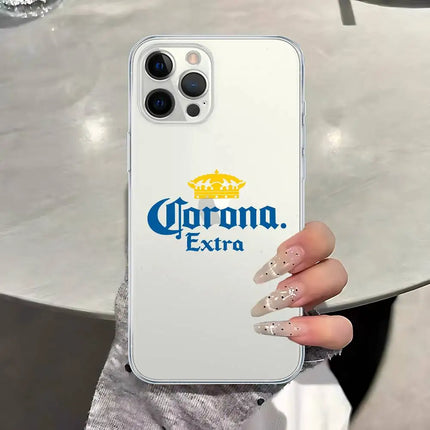 Fashion C-Corona Extra Beer Transparent TPU Phone Case for iPhone 17 11 12 13 14 15 16 Pro Max 16 Plus Cover