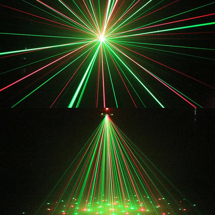 Six Arms RGBW LED Beam Moving Head Light DMX Pattern Strobe Laser Stage Lighting Remote Control Disco Halloween Xmas DJ Lights