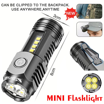 Portable Rechargeable LED COB Flashlight with Clip Super Bright Telescopic zoom Handheld Work Flashlight For Outdoor Camping
