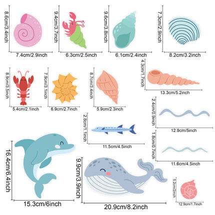 Cartoon Marine Life Wall Stickers for Kids Room Bathroom Wall Tile Decals Octopus Sea Turtle Fish Wall Posters Home Decoration