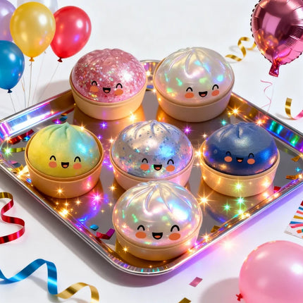 Glitter Dumpling Squishy Pinch Slow Rebound Soft Decompress Mystery Pressure Ball Things For Room Home Decor Children Adult Gift