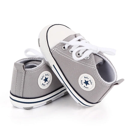 New Baby Shoes Boys Girls Classic Canvas Casual Sneakers Newborn First Walker Toddler Soft Sole Non-Slip Walking Shoes D2486