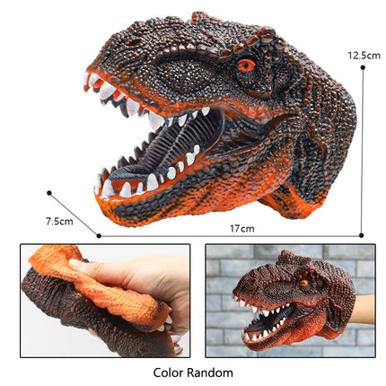 Dinosaur Head Hand Puppets Soft Tyrannosaurus Rex Triceratops Shark Parent-Child Interactive Toys for Kids Realistic Model Gifts