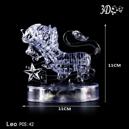 DIY 12 Constellation Puzzle LED Light 3D Crystal Puzzle Exquisite Gifts for Children and Adults Education Puzzle Creative Toys
