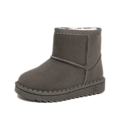 Children Snow Boots Leisure Thick Fur Platform Winter Kids Short Boot Four Colors Slip-on Unisex Concise Style Boys Girls Shoes