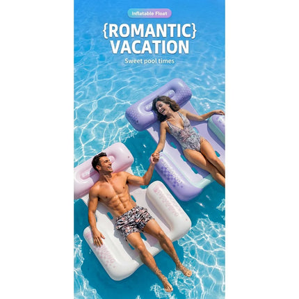 Water Inflatable Floating Row Adult Foldable Backrest Lounge Chair Inflatable Striped Floating Bed Single Hammock