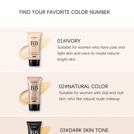 LAIKOU BB Cream Concealer Foundation Make Up Natural Dark Makeup Cosmetics Light Moisturizing Multi Sulution Blemish Balm Cream