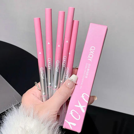 Long-lasting Natural 3D Inner Membrane Red Lying Silkworm Eye Liner Pen with Angle Folding Halo Dye Brush Double Head Eyeliner
