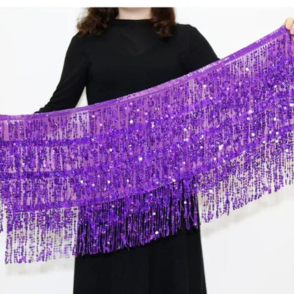 Sexy Sequins Tassel Dancewear Mini Skirt Women Clothes Jupe Femme Belly Dance Skirts Ladies Faldas Performance Stage Bottom Saia