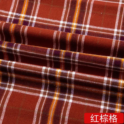 Pure Cotton Material Plaid Cloth Brushed Fabric for Shirt Clothing Diy Handmade Wholesale Cloth Apparent Diy Sewing Per Meter