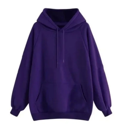 Thickened Fleece Hoodie Women's Long Sleeve Loose Fit Blank Version Autumn Winter New Style Korean Style Solid Color Sweatshirt