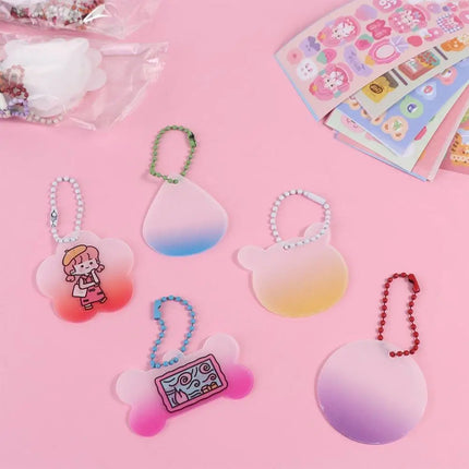 Goo Card Sticker Set Hand Account Material Guka Sticker Set DIY Handbook Material Sticker DIY Keyring DIY Keychain Making Kit