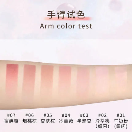 1PC Blush Makeup Palette Cute 7 Color Mineral Powder Blue Pink Rouge Long Lasting Natural Cheek Tint Waterproof Blusher Cosmetic