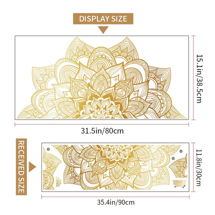 Golden Mandala Wall Stickers For Living Room Bedroom Wall Decoration Pure Black Self Adhesive Decor Sticker Wallpapers