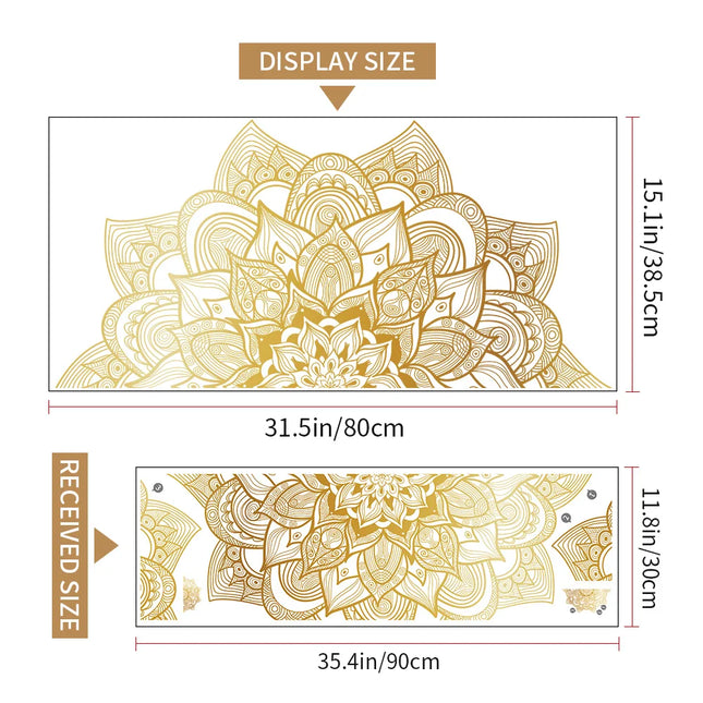 Golden Mandala Wall Stickers For Living Room Bedroom Wall Decoration Pure Black Self Adhesive Decor Sticker Wallpapers