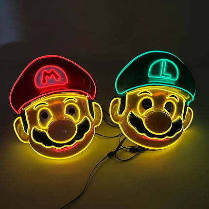 Funny Cute Flashing Masquerade Mask Adult Children Decorative Mask Luminous Full Face Mask Classical Purge Mask For Night