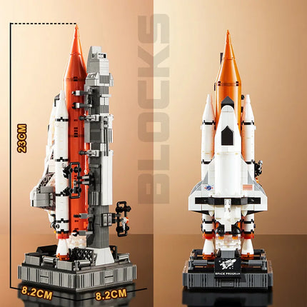 600+ Piece Bricks Space Shuttle Heavy Rockets Set Technical City Model Building Blocks Boy Birthday Gifts Kids Toys For Children