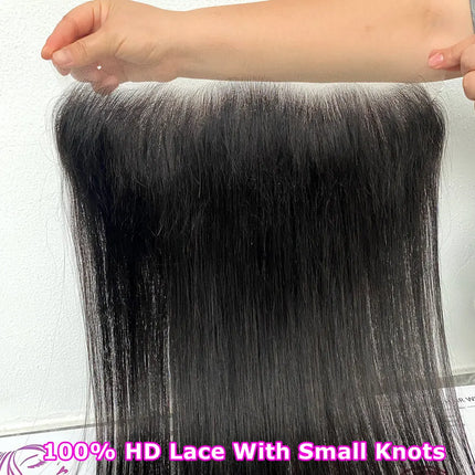 Invisible HD Lace Pre Everything 13X6 Lace Frontal Straight Hair 7X7 Closure Only Melt Skins Pre Plucked 100% Remy Human Hair