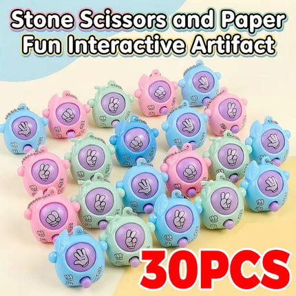 Rock Paper Scissors Guessing Keychain Pendants Mini Finger Flick Game Toy School Bag Pendant Birthday Party Gift