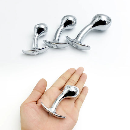 1pcs, Metal dildo anal plug, gem base butt plug, outdoor wear anchor close-fitting design, male and female masturbators, adult s