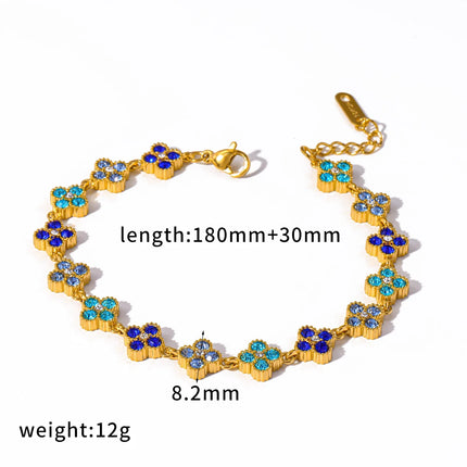 18K Gold Plated Stainless Steel Jewelry Set with Delicate Cubic Zirconia - Luxury Fashion Bracelet And Necklace Combo for Party