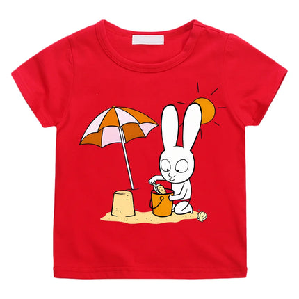 Simon Summer Holiday Kids T-shirt 2026 NEW Simon Super Rabbit Children's Cartoon T-shirts 100% Cotton Cartoon Boys/girls T Shirt