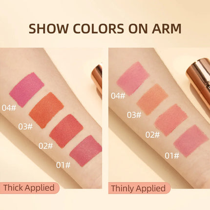 6 Colors Cream Blush Stick Waterproof Long Lasting Cheek Lip Eye Makeup Blendable Natural Flush For Women Daily Use